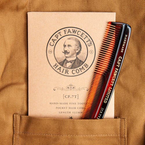 Captain Fawcett Pocket Hair Comb In Brown