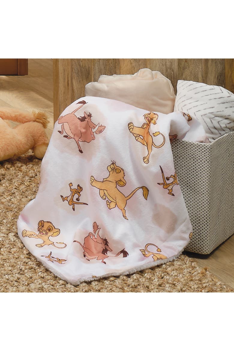 Disney Baby Lion King Safari Soft White Fleece Baby Blanket, Alternate, color, White