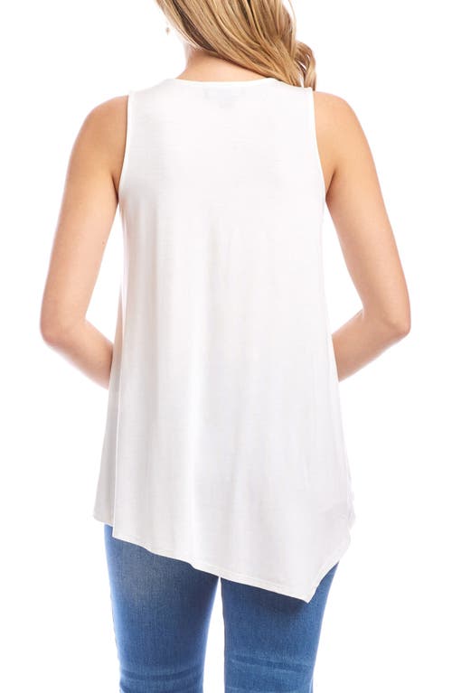 Karen Kane Drape Layered Asymmetric Tank In Off White