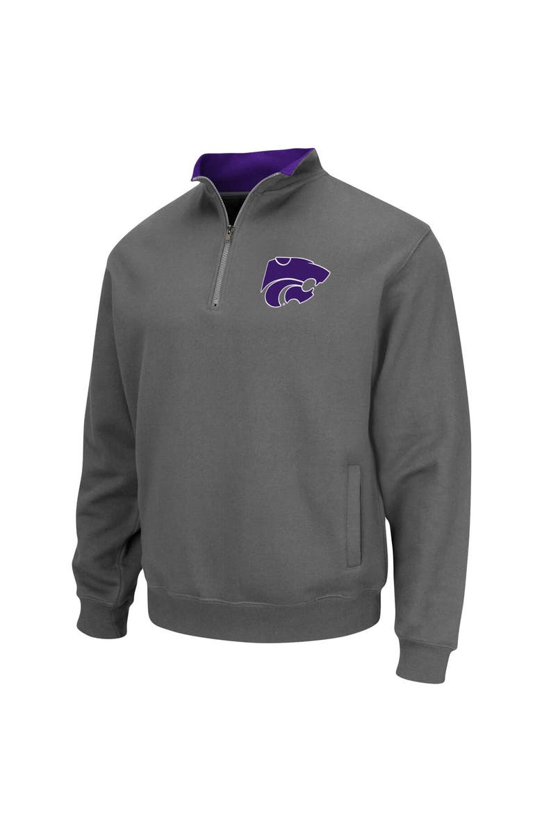 COLOSSEUM Men's Colosseum Charcoal Kansas State Wildcats Tortugas Logo Quarter-Zip Jacket, Alternate, color, Charcoal