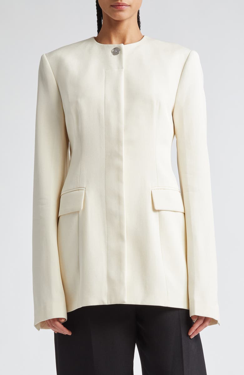TOTEME Collarless Blazer, Main, color, Ecru