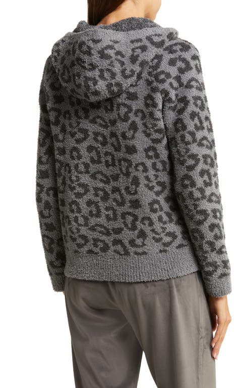 Shop Barefoot Dreams ® Cozychic™ Cheetah Print Zip Hoodie In Graphite/carbon