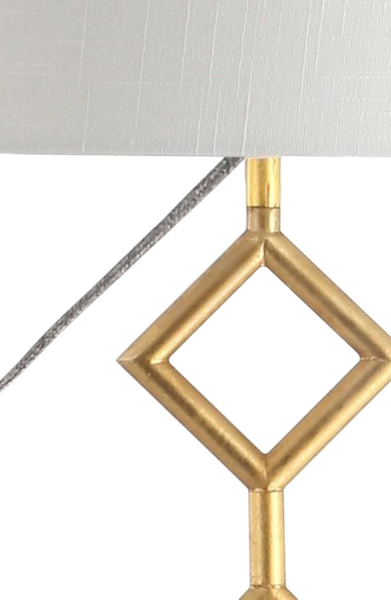 JONATHAN Y Diamante 61.5" Modern Gilt Metal with Marble Based LED Floor Lamp, Gold/White, Alternate, color, Gold Leaf/White