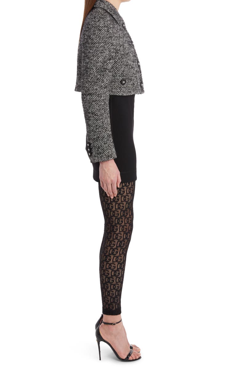 Dolce&Gabbana Wool Blend Tweed Crop Jacket, Alternate, color, 