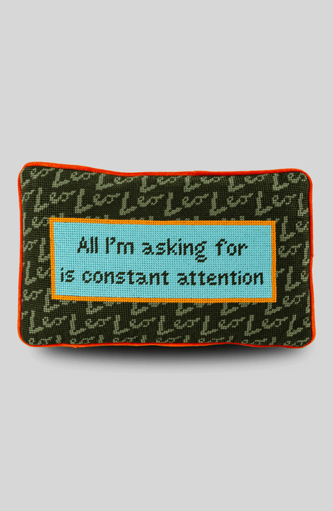 Leo Needlepoint Pillow