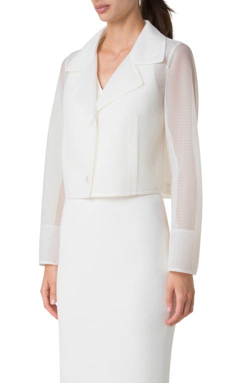 AKRIS AKRIS ALICE TECHNO GRID DOUBLE LAYER CROP JACKET 