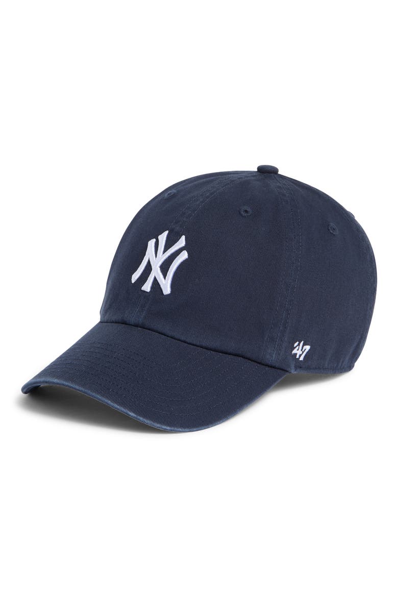 New York Yankees Cotton Baseball Cap, Main, color, DARK NAVY