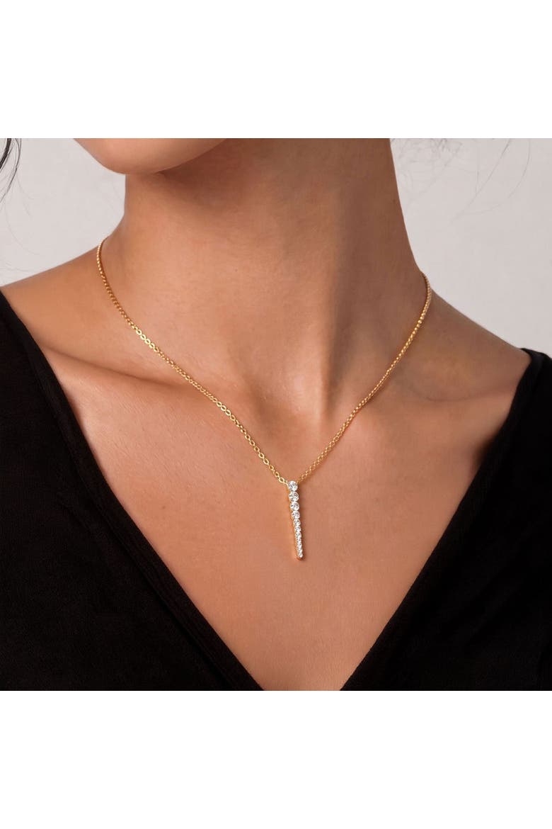 Graduating CZ Drop Necklace, Alternate, color, Gold Plated Sterling Silver