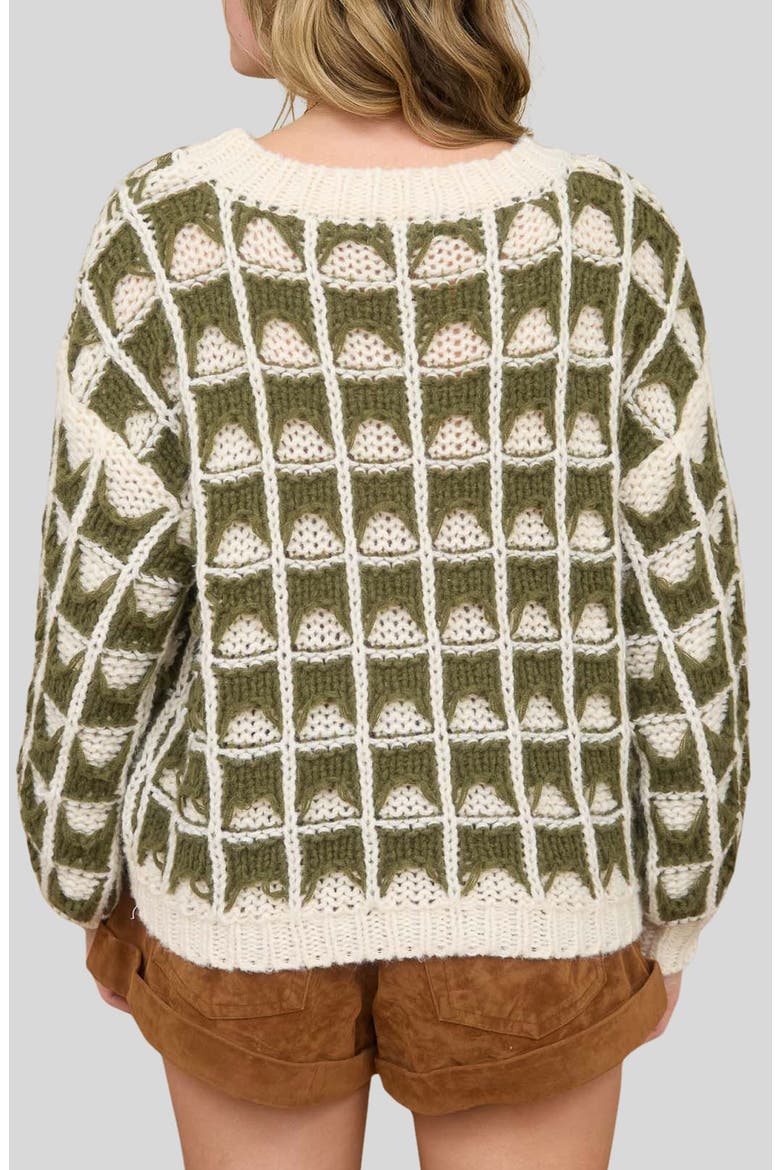 Open Stitch Sweater, Alternate, color, OLIVE