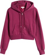 BP. Crop Cotton Blend Zip-Up Hoodie