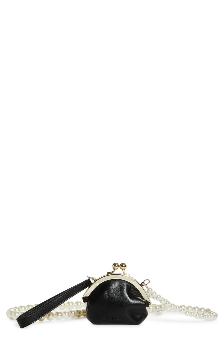 Simone Rocha Leather Crossbody Coin Purse, Main, color,