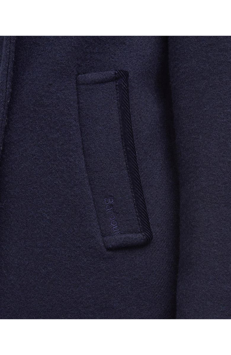 Barbour Ingrid Double Breasted Wool Blend Peacoat, Alternate, color, Navy/ Hessian