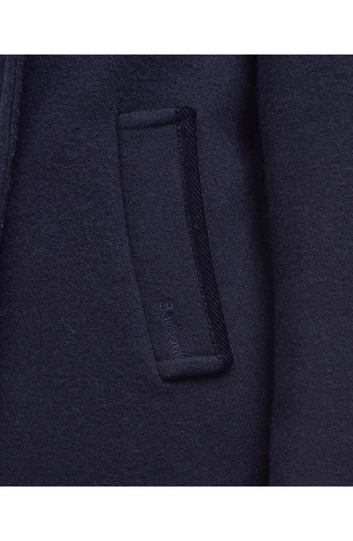 Barbour Ingrid Double Breasted Wool Blend Peacoat In Blue
