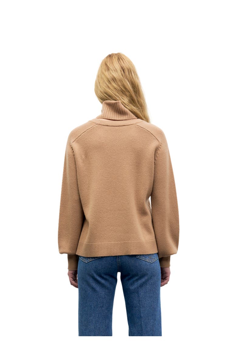 Ramia Roll Neck Long Sleeve Sweater, Alternate, color, Camel