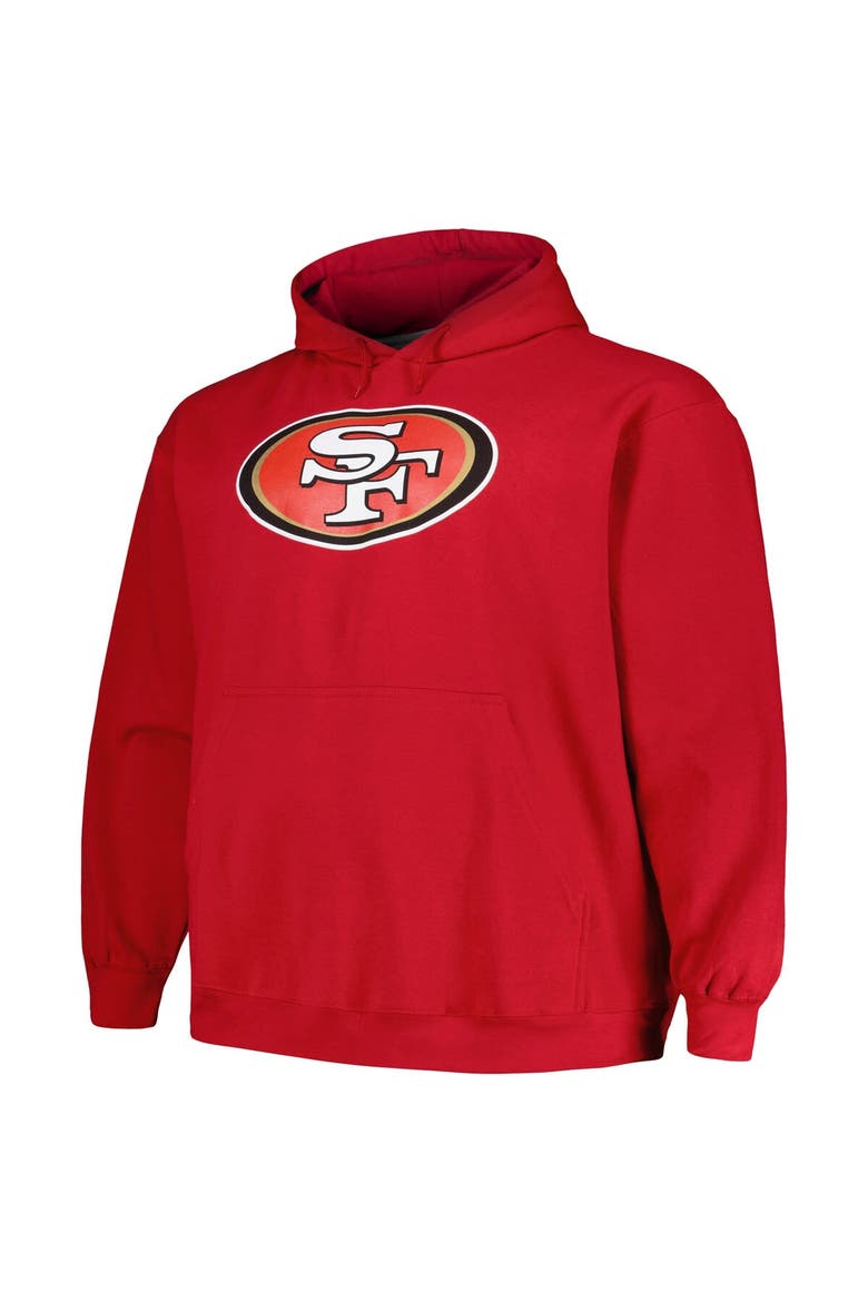 Men's Fanatics Branded Christian McCaffrey Scarlet San Francisco 49ers Big & Tall Fleece Name & Number Pullover Hoodie, Alternate, color, Scarlet