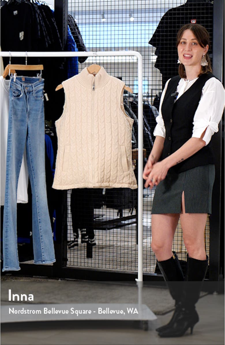 Reversible Zip Cable Stitch & Puffer Vest, sales video thumbnail