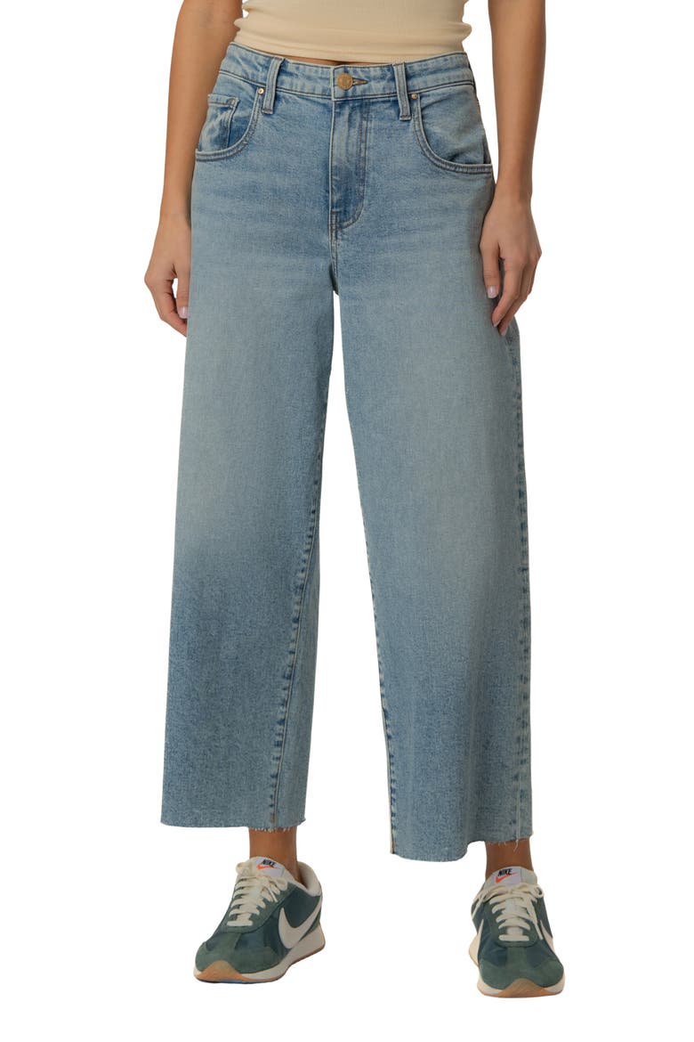 Gwen Raw Hem High Waist Crop Slouchy Wide Leg Jeans, Main, color, WELL