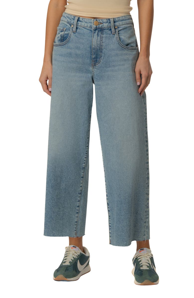 KUT from the Kloth Gwen Raw Hem High Waist Crop Slouchy Wide Leg Jeans, Main, color, Well