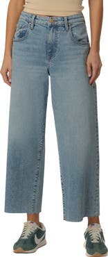 KUT from the Kloth Gwen Raw Hem High Waist Crop Slouchy Wide Leg Jeans