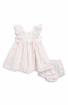 Rare Editions Ruffle Shirred Floral Dress & Bloomers