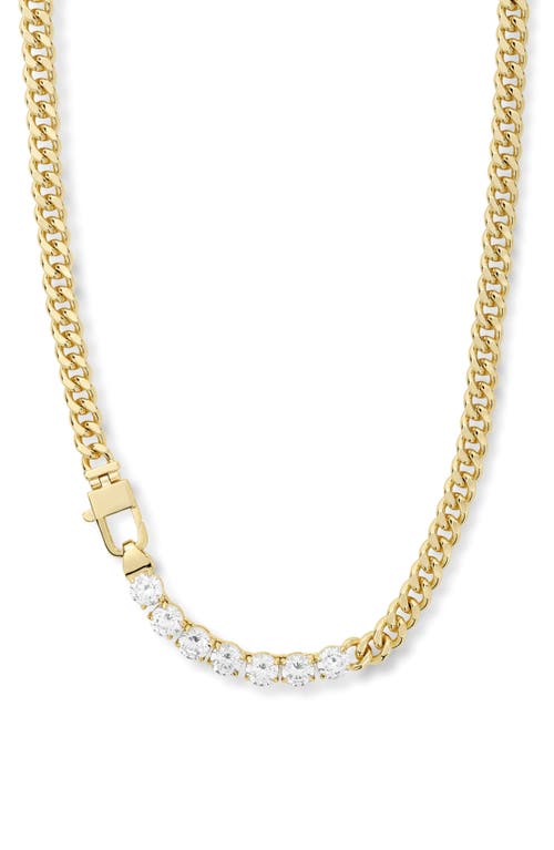 Melinda Maria Julian Loves Cubic Zirconia Frontal Necklace In Goldhite
