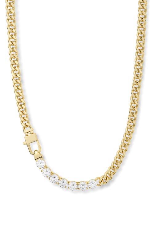 Melinda Maria Julian Loves Cubic Zirconia Frontal Necklace in Gold-White 