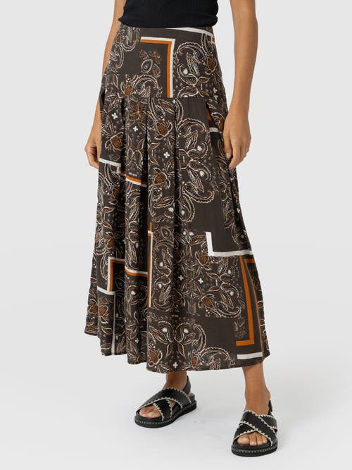 Saint And Sofia Saint + Sofia Everly Pleated Skirt In Brown