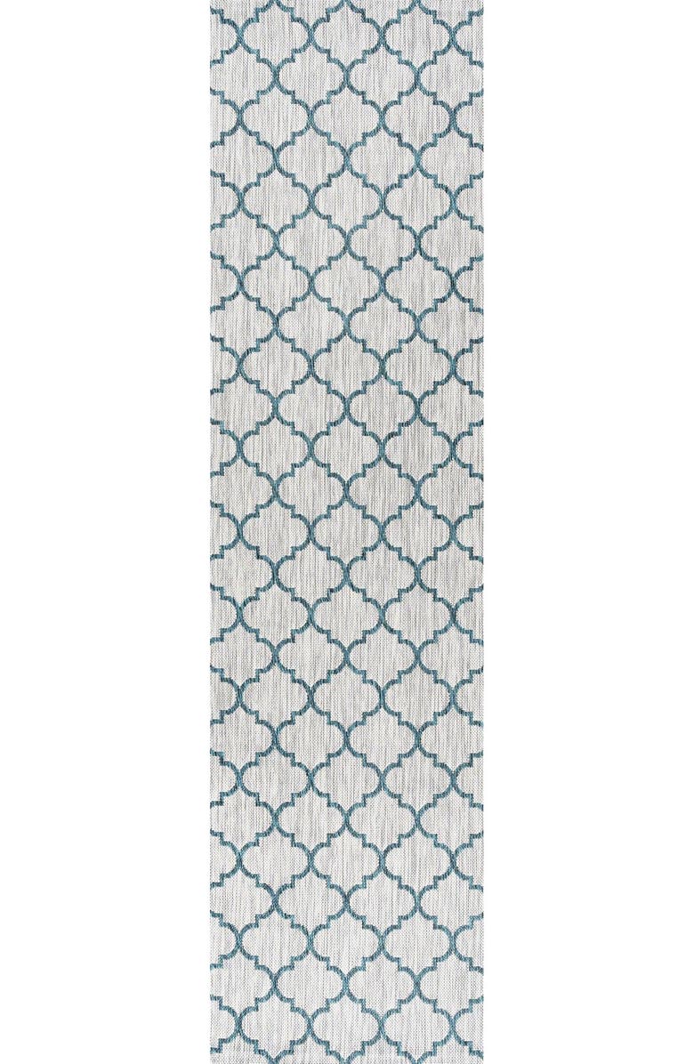 JONATHAN Y Galon Filigree Indoor/Outdoor Area Rug, Alternate, color, Gray/Teal