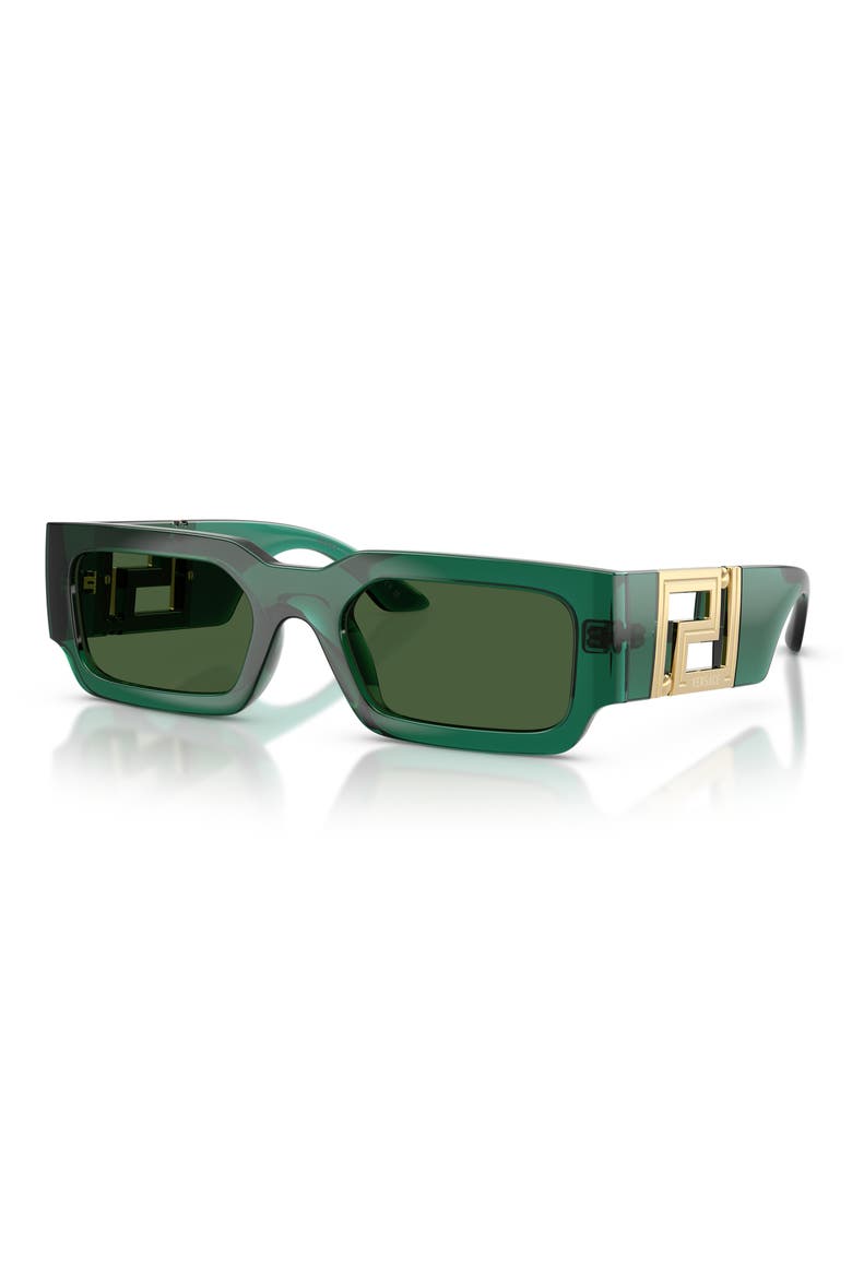54mm Rectangular Sunglasses, Alternate, color, TRANSPARENT GREEN / DARK GREEN