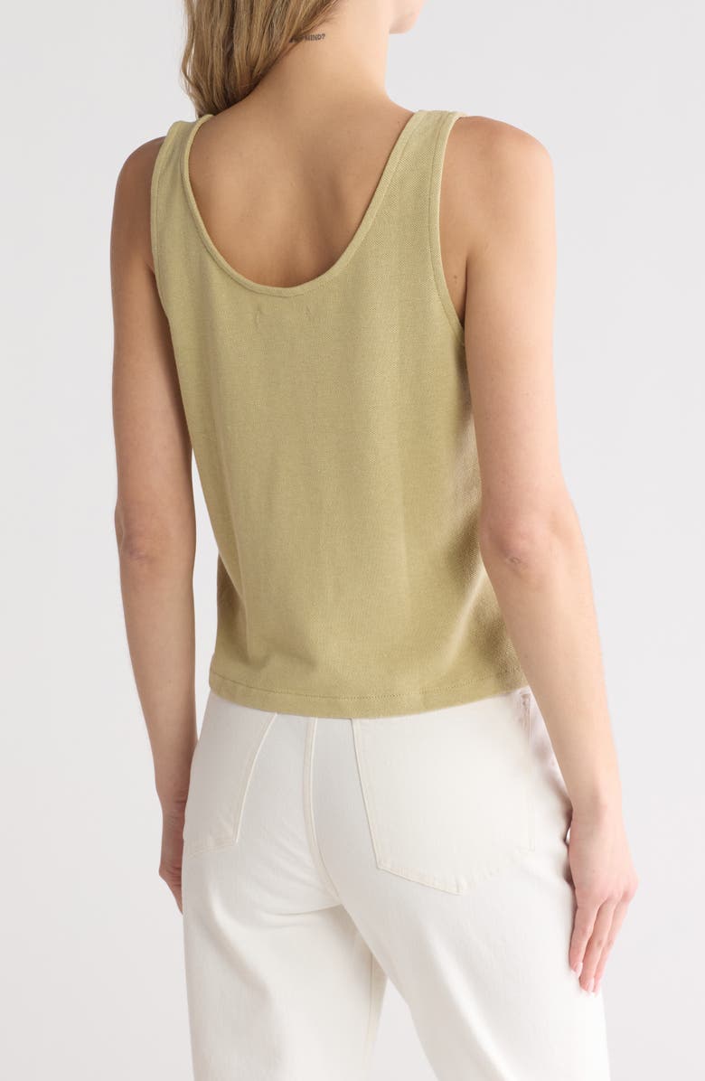 Madewell Pointelle Henley Tank, Alternate, color, Pale Lichen