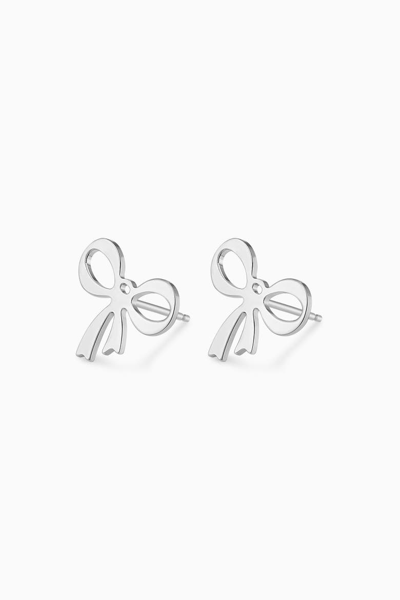 Wrap Me Up Bow Studs in Sterling Silver, Alternate, color, Silver