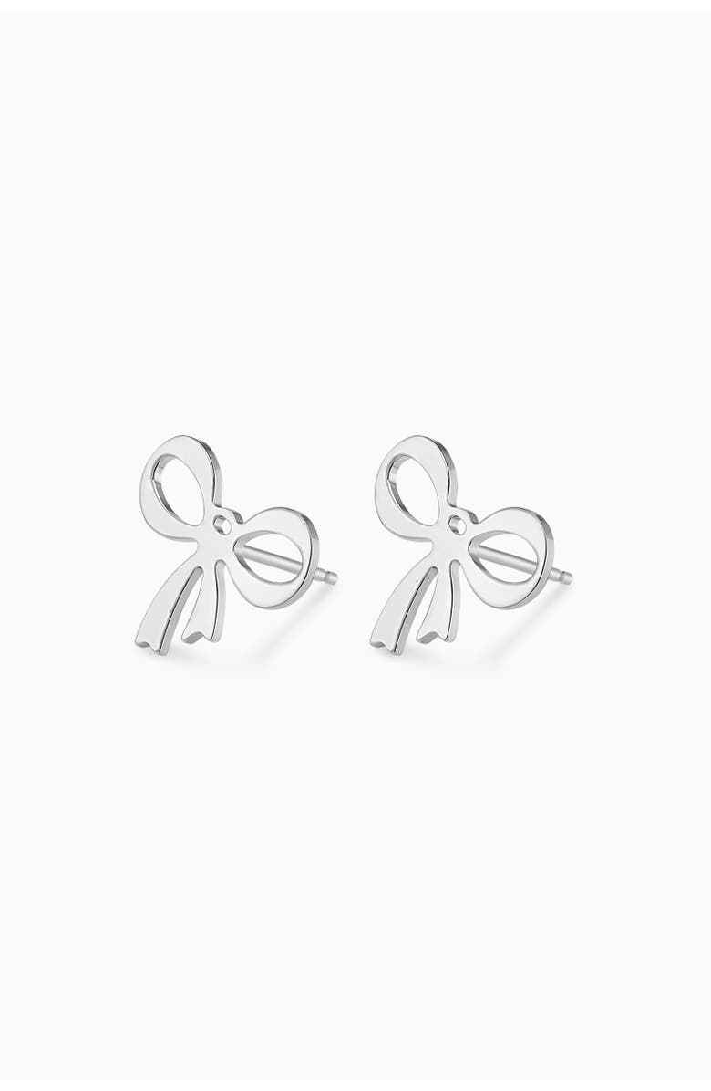 Oradina Wrap Me Up Bow Studs in Sterling Silver, Alternate, color, Silver