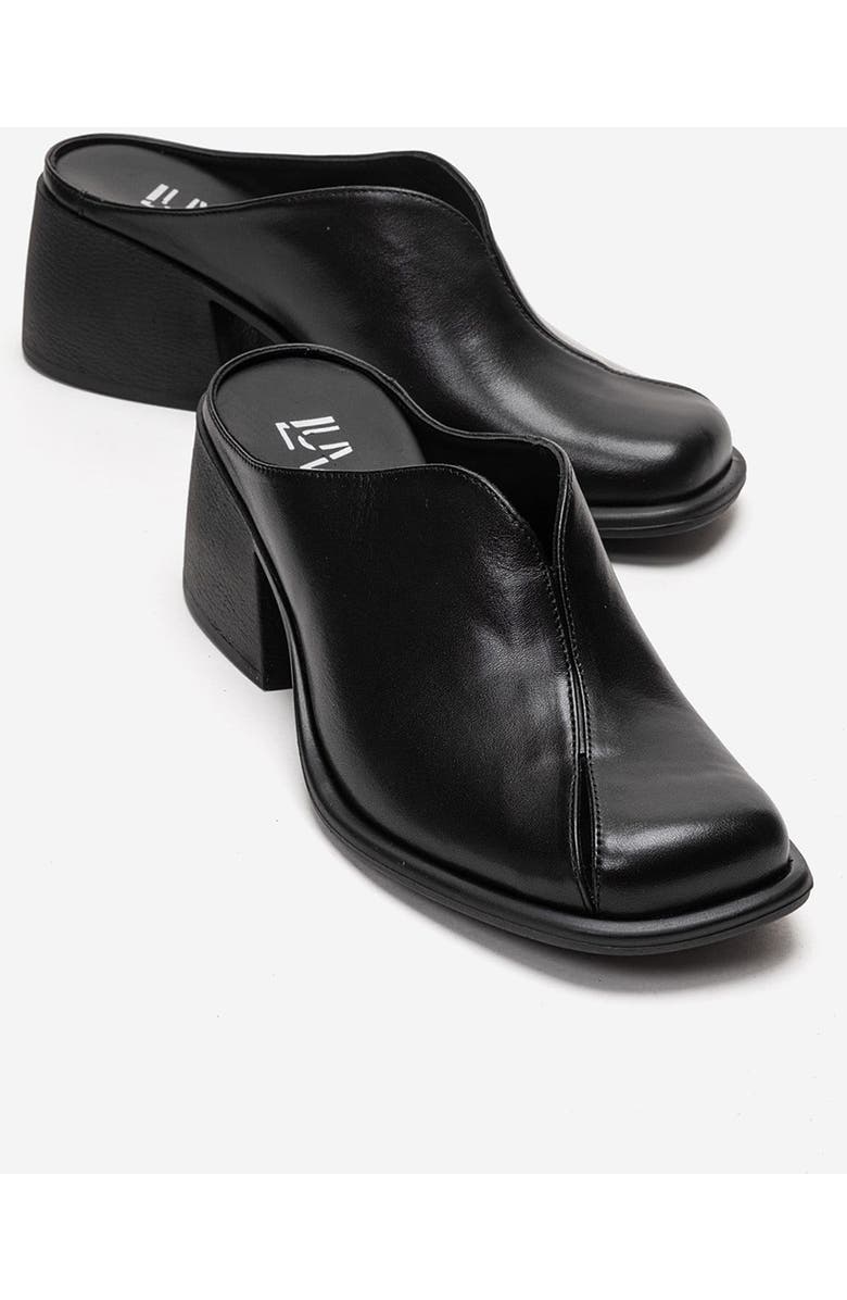 Forever & Always Shoes Ardent Leather Block Heel Mule, Main, color, Black