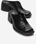 Forever & Always Shoes Ardent Leather Block Heel Mule