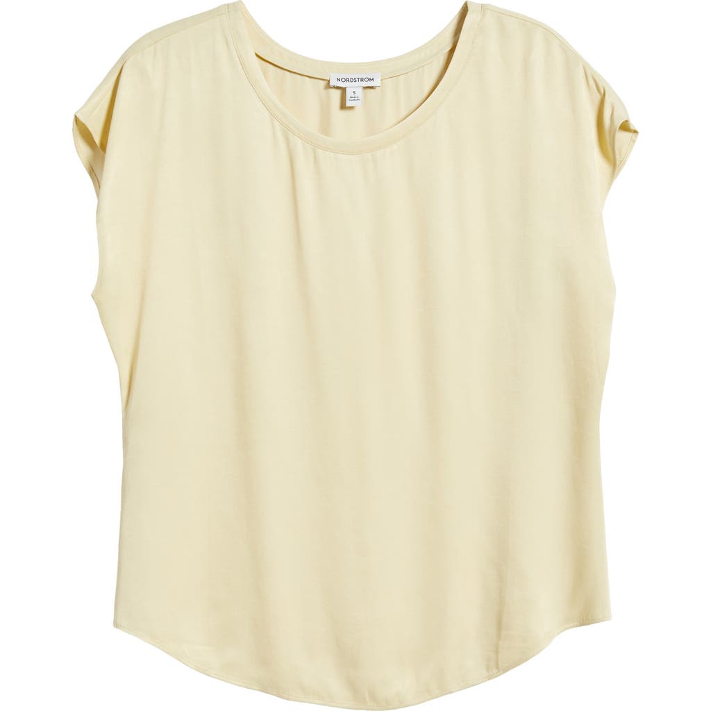 Nordstrom Dolman Sleeve Satin T-shirt In Yellow Mist