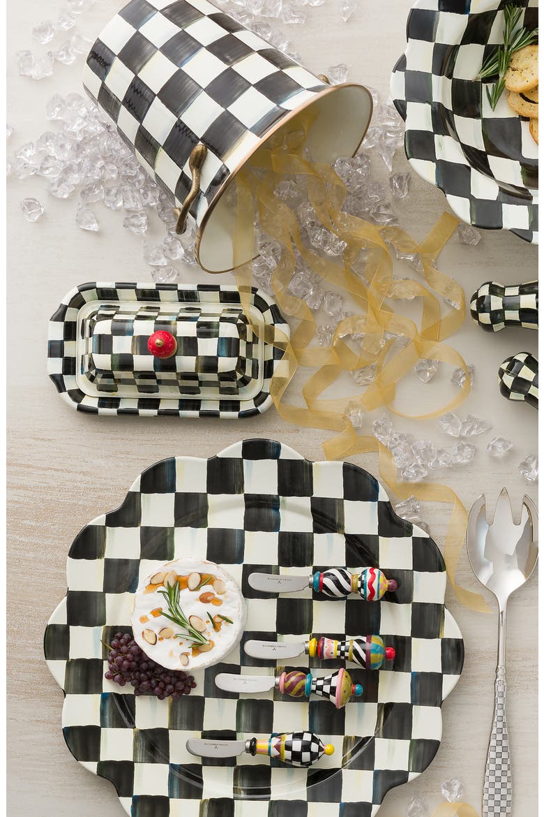 Courtly Check Enameled Steel Butter Box, Alternate, color, BLACK/ WHITE
