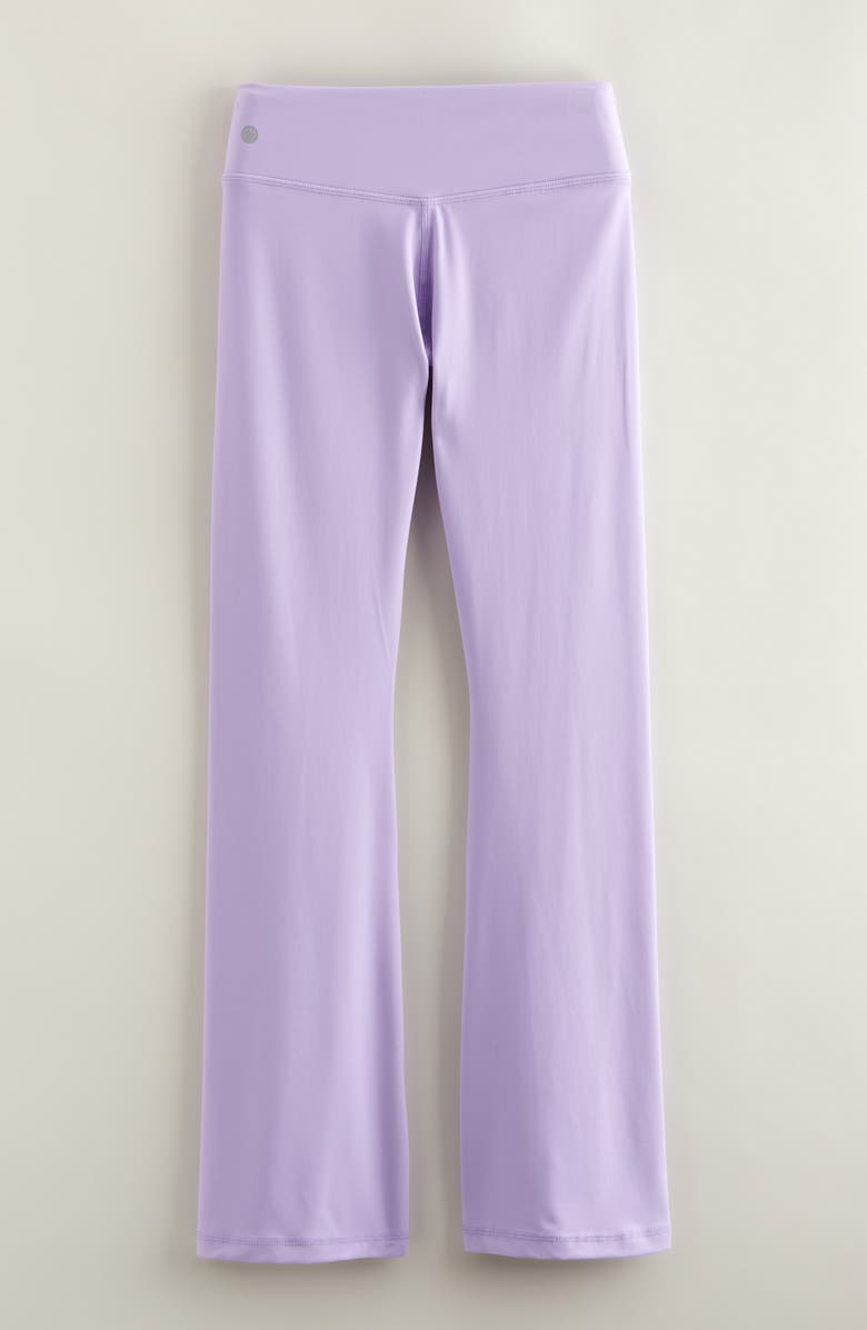 Zella Girl Kids' Live By Crossover High Waist Flare Leggings, Alternate, color, Purple Bonnet