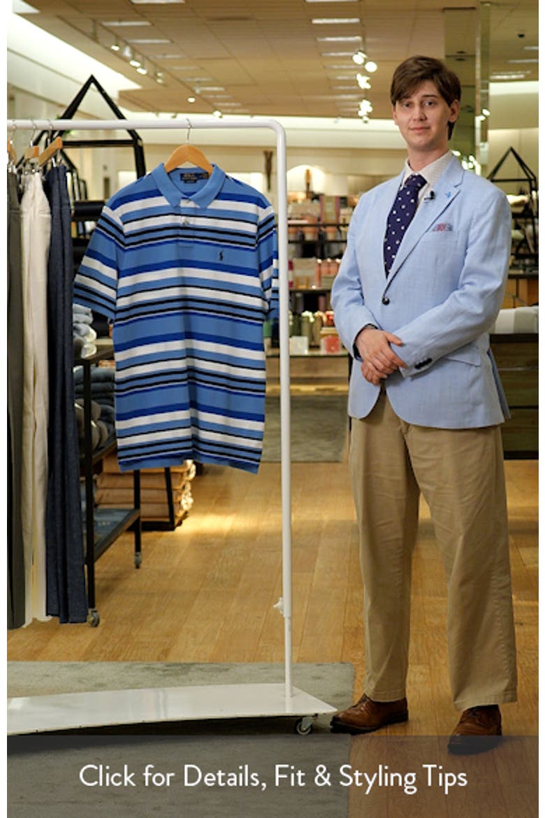 Classic Fit Stripe Cotton Mesh Polo Shirt video