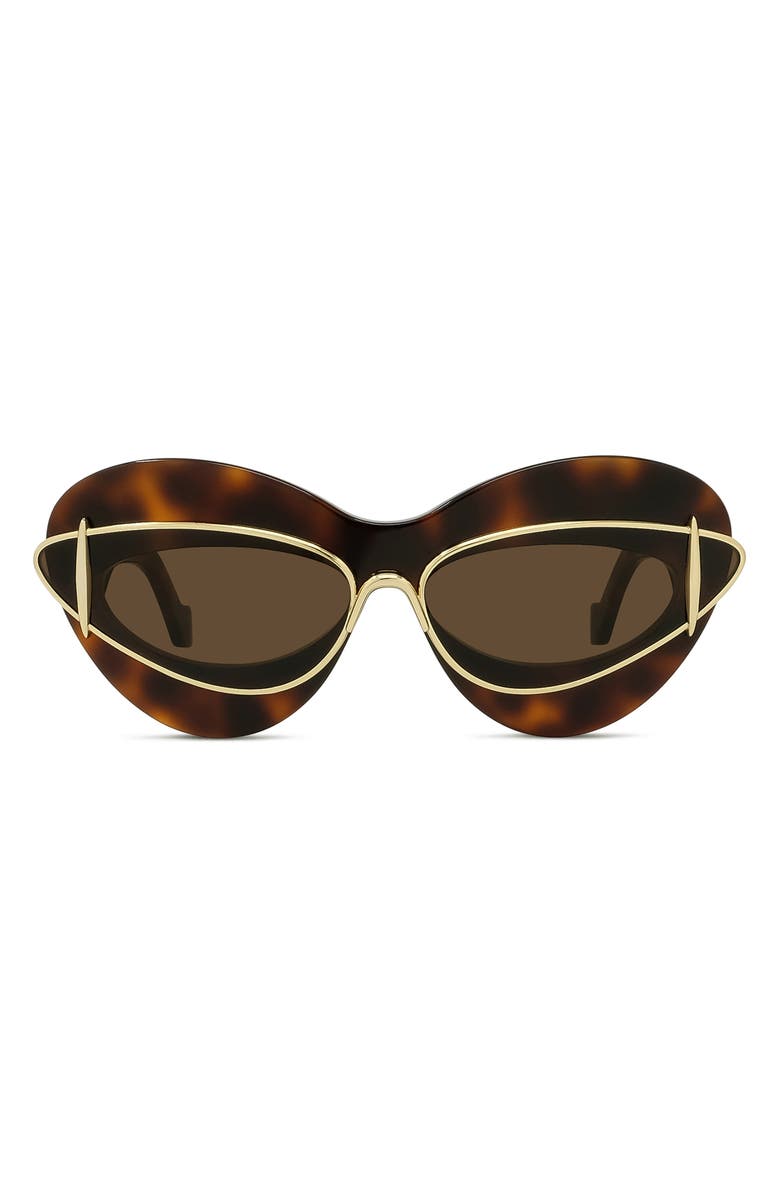 Loewe Double Frame 67mm Oversize Cat Eye Sunglasses, Main, color,