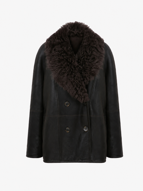 Adagio Double-Breasted Merino Curly Shearling Jacket