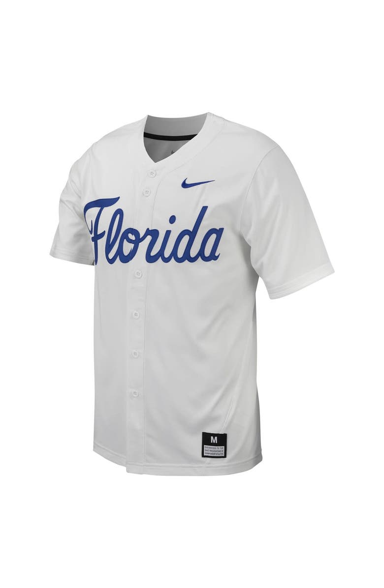 Nike Men's Nike White Florida Gators Replica Full-Button Baseball Jersey, Alternate, color, 