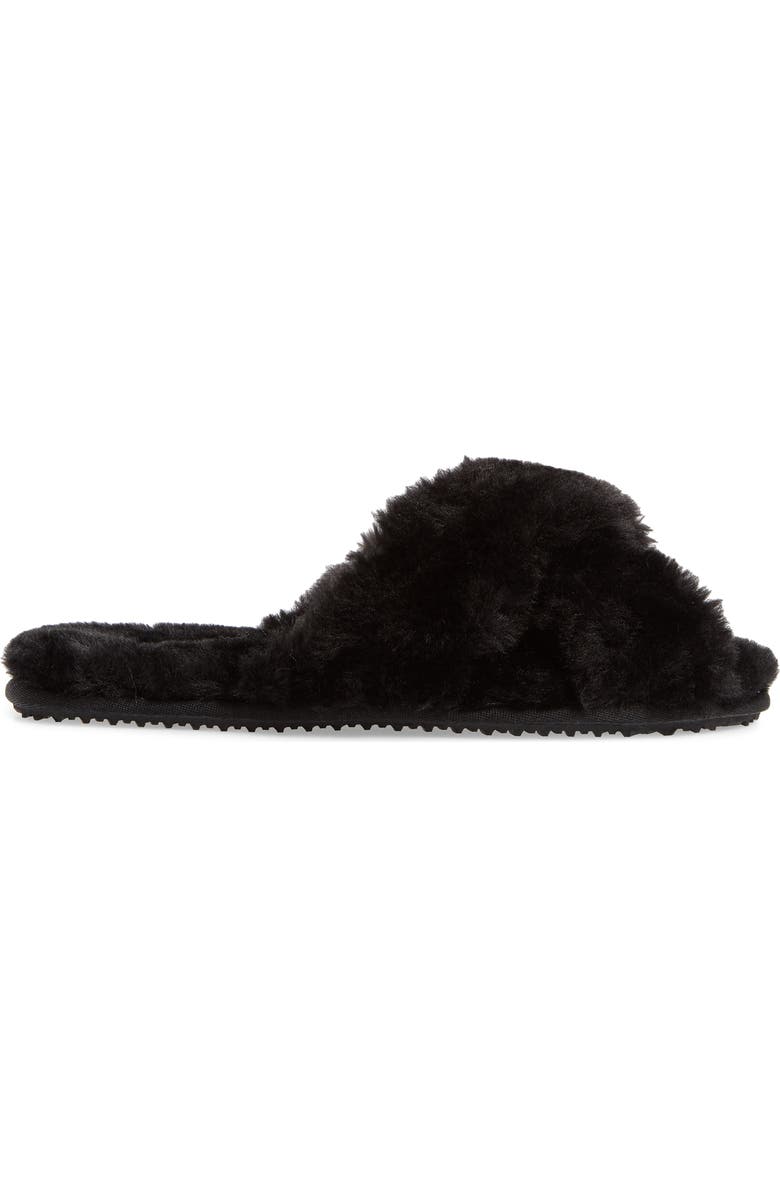 Billini Emery Crisscross Faux Fur Slippers, Alternate, color,