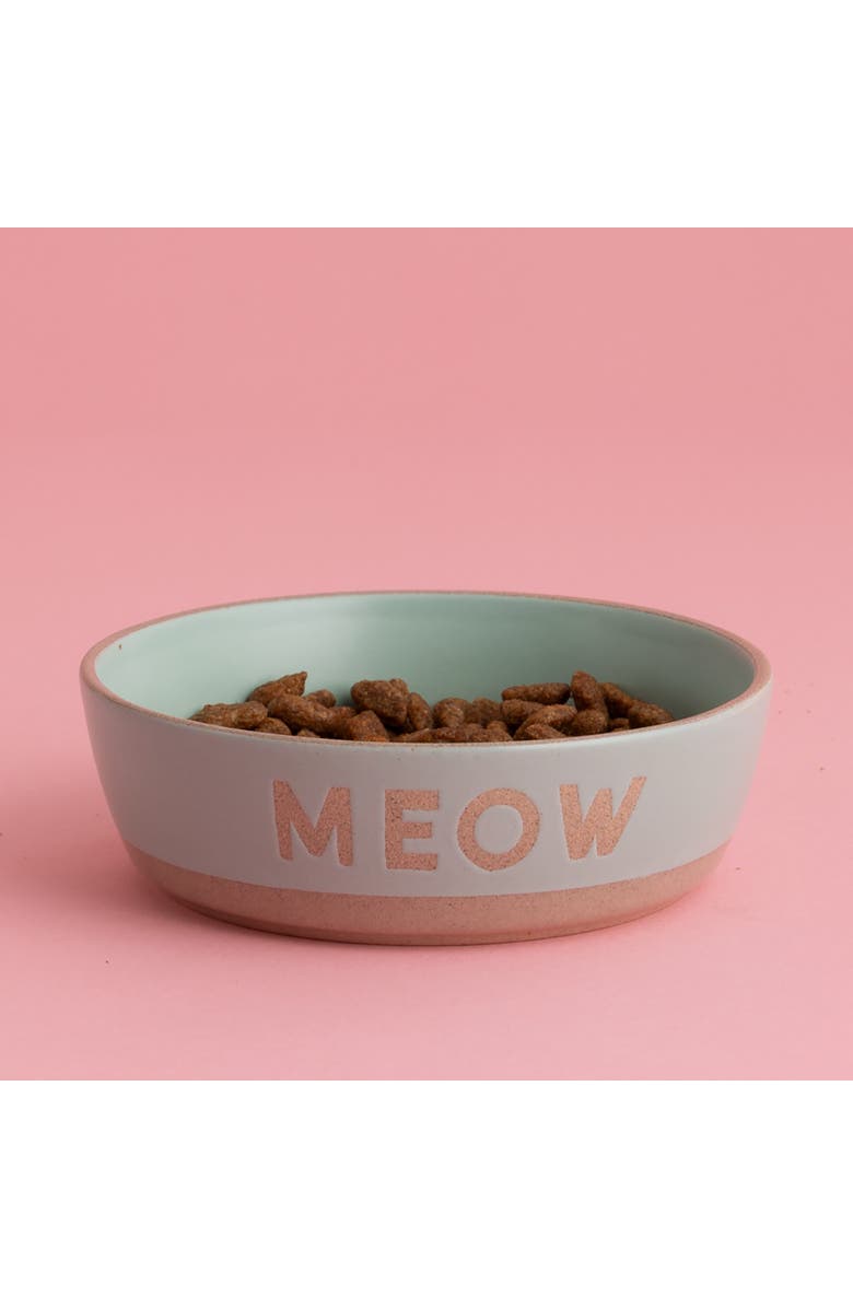 MASON CASH Meow Cat Bowl, 5.1 Inches, 10.1oz, Food & Water Dish, Alternate, color, Multicolored