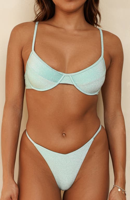 Dippin Daisys Fiji Super Cheeky Bikini Bottom In Bleached Aqua