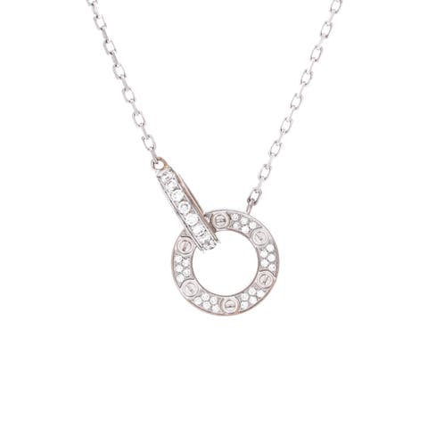 Love Interlocking Pave Necklace 18K White Gold and Diamonds