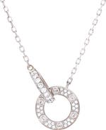 Pre-Owned Cartier Love Interlocking Pave Necklace 18K White Gold and Diamonds