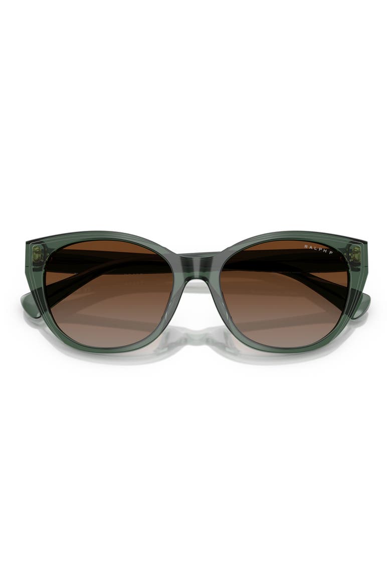 56mm Square Gradient Polarized Sunglasses, Alternate, color, TRANSPARENT GREEN / BROWN
