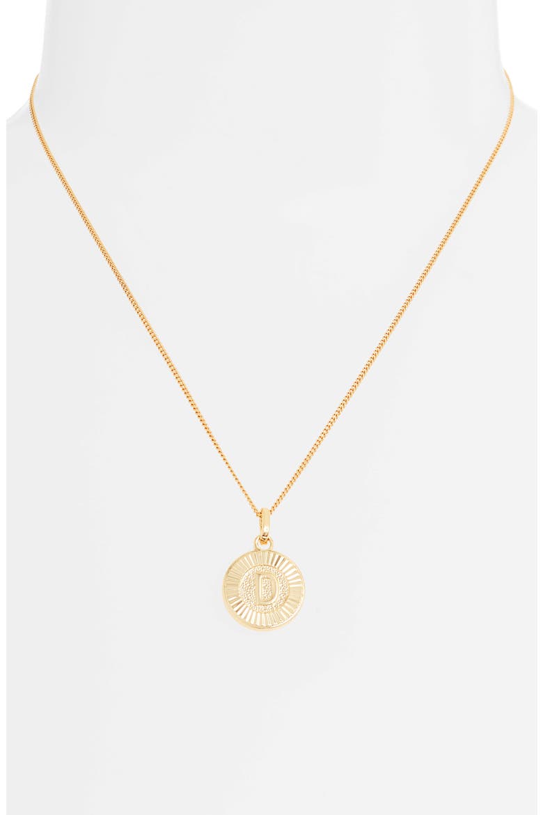 Initial Medallion Pendant Necklace, Alternate, color, GOLD - D