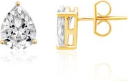 Crislu Pear Cut Cubic Zirconia Stud Earrings
