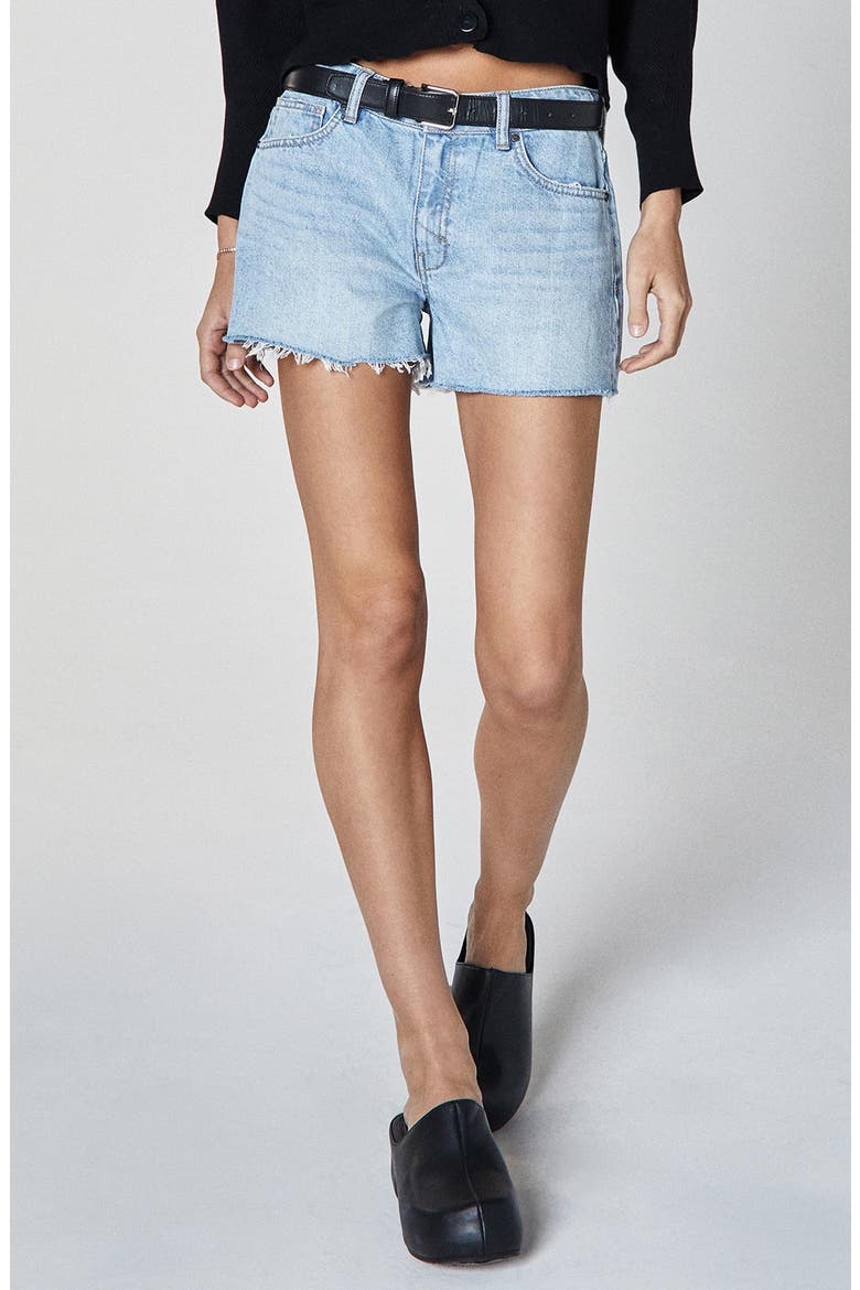 Laine Boyfriend Denim Cutoff Shorts, Main, color, LIGHT BLUE